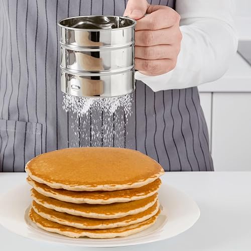 Miniatura 3 de Home Basics Tamiz de harina de acero inoxidable, plata