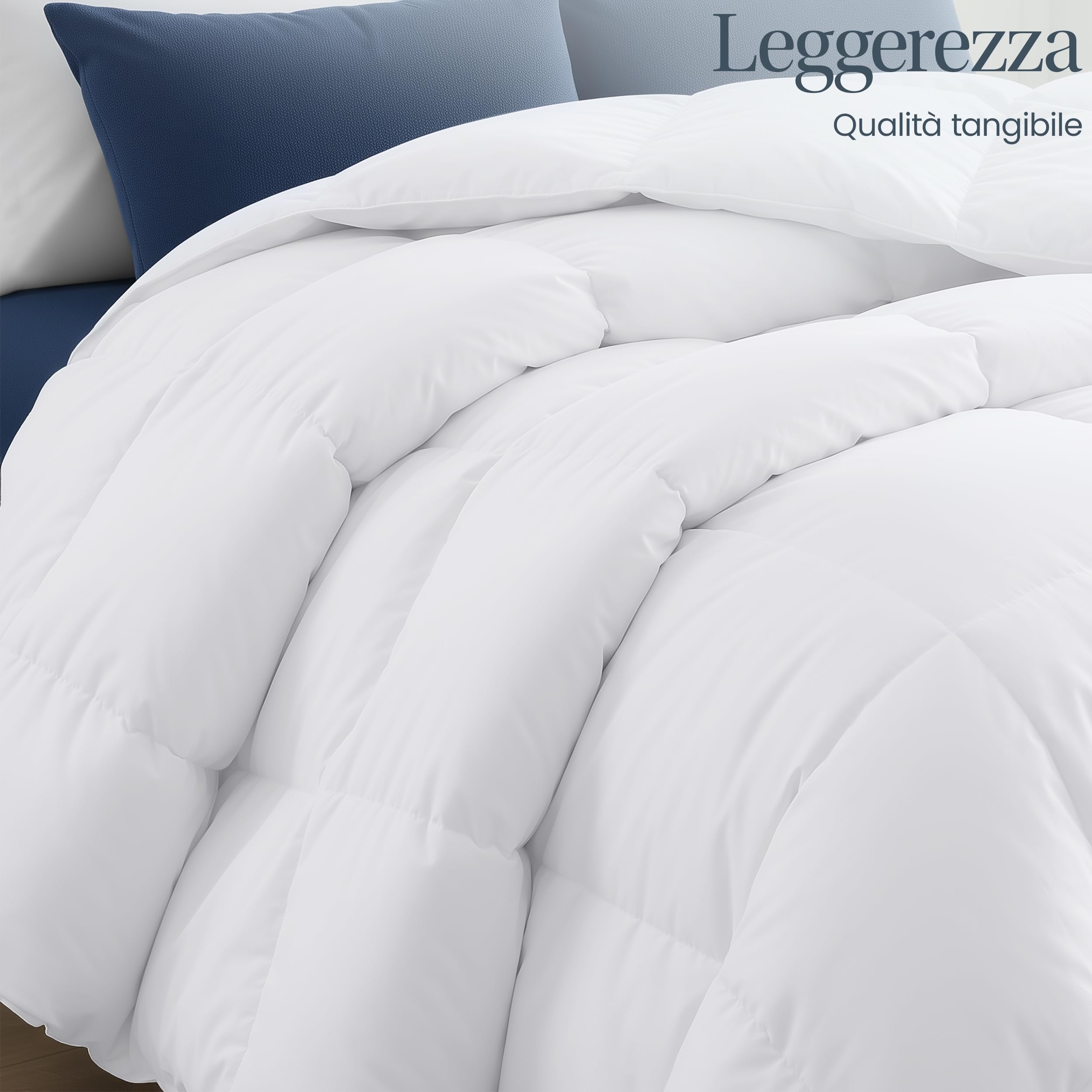 Utopia Bedding Piumino 200x200 cm, Piumone Letto Matrimoniale, 100% Imbottitura in Fibra Cava, Trapunta in Microfibra per Tutte Le Stagioni (Bianco)