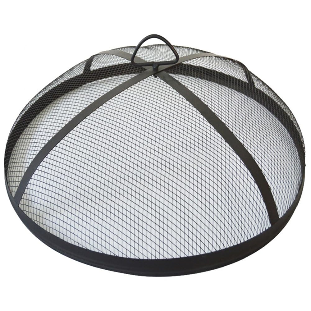 Jofuum Black Fire Pit Spark Screen, Outdoor Fire Pit Screen Cover, Fire Pit Screen Round Cover Net, Fire Pit Cover For Backyard