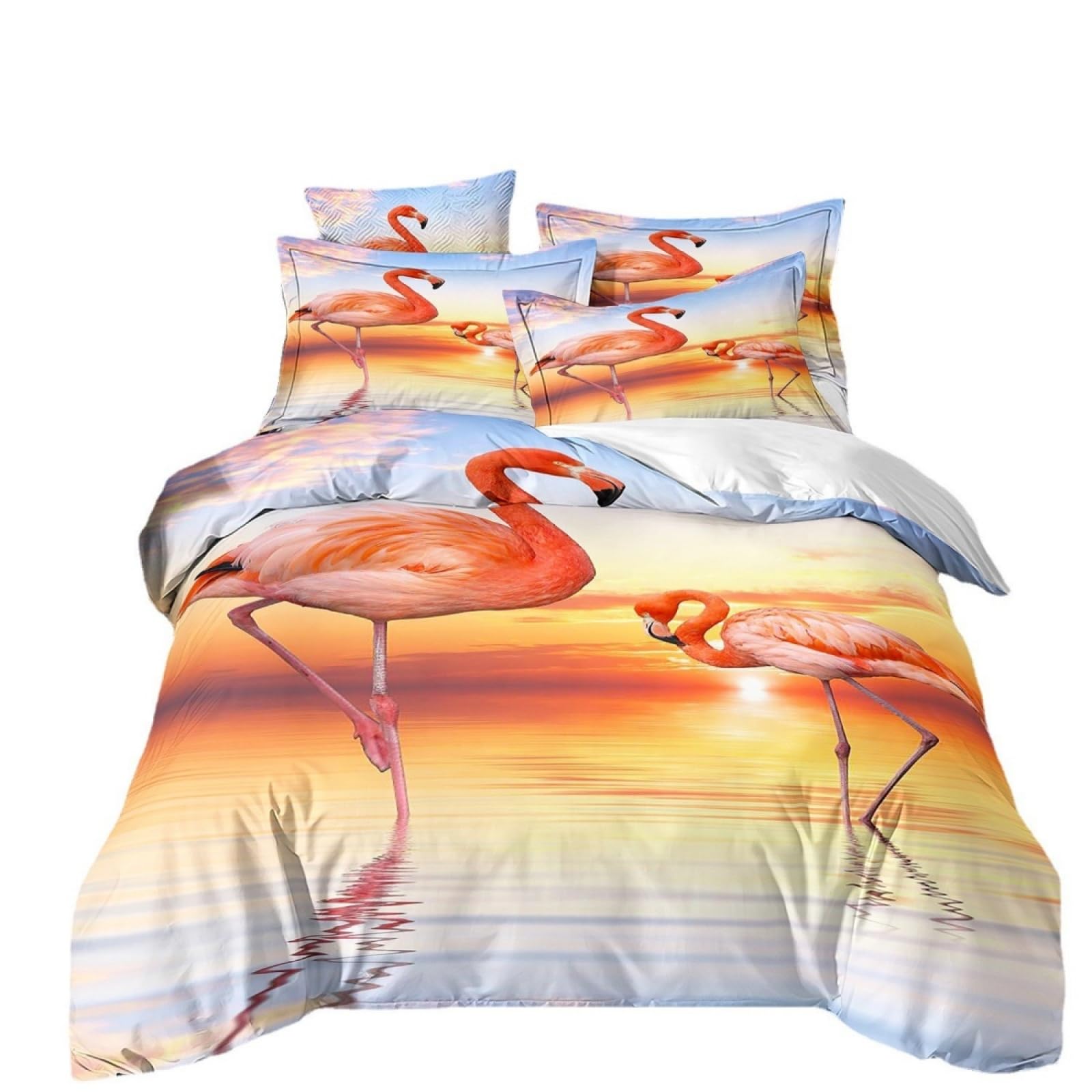 Double Duvet Set Yellow Red Orange Bedding Double Bed Set