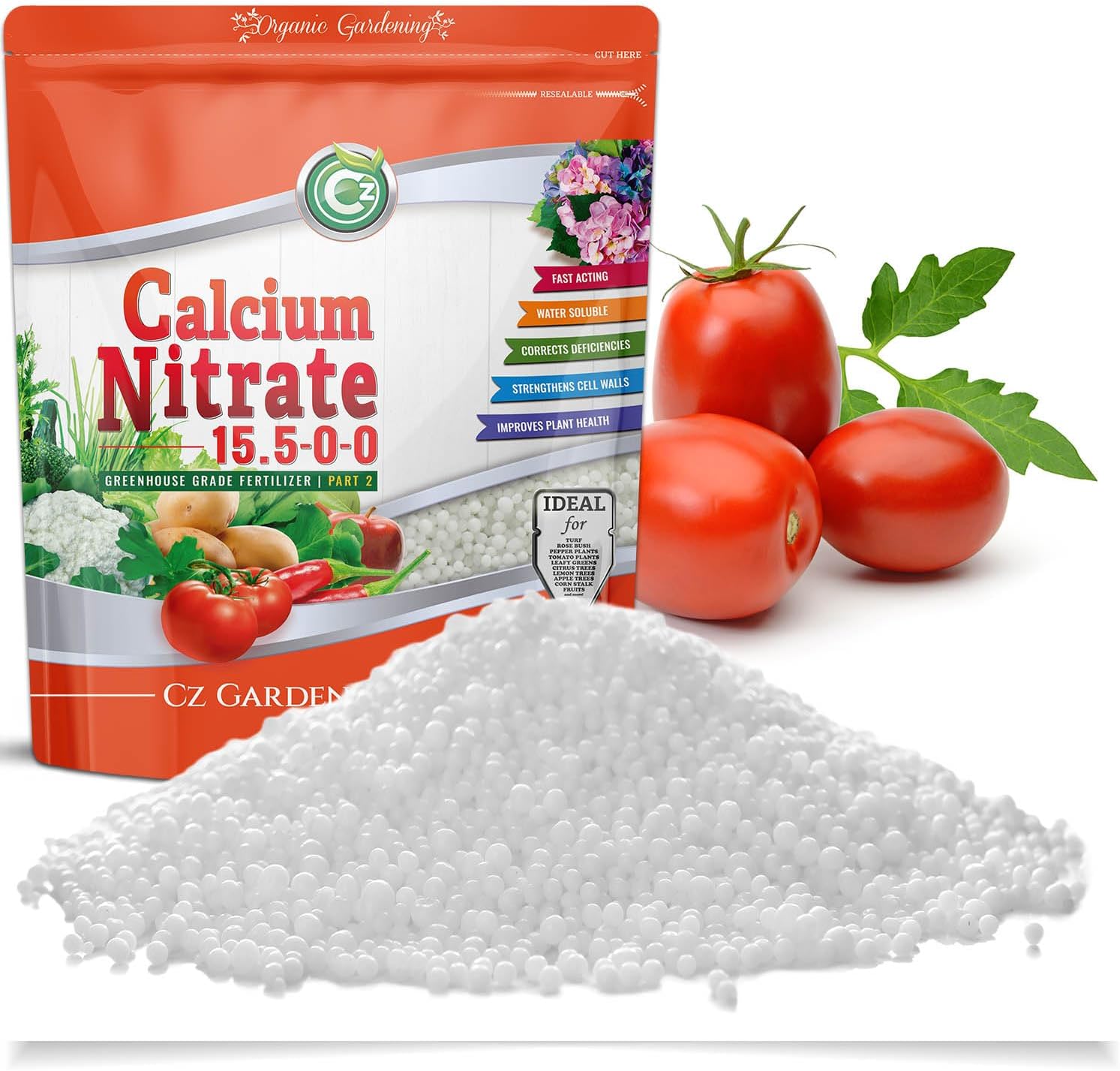 Calcium Nitrate 15.5-0-0 Fertilizer - Made in USA - 5LB Greenhouse Grade Plan...