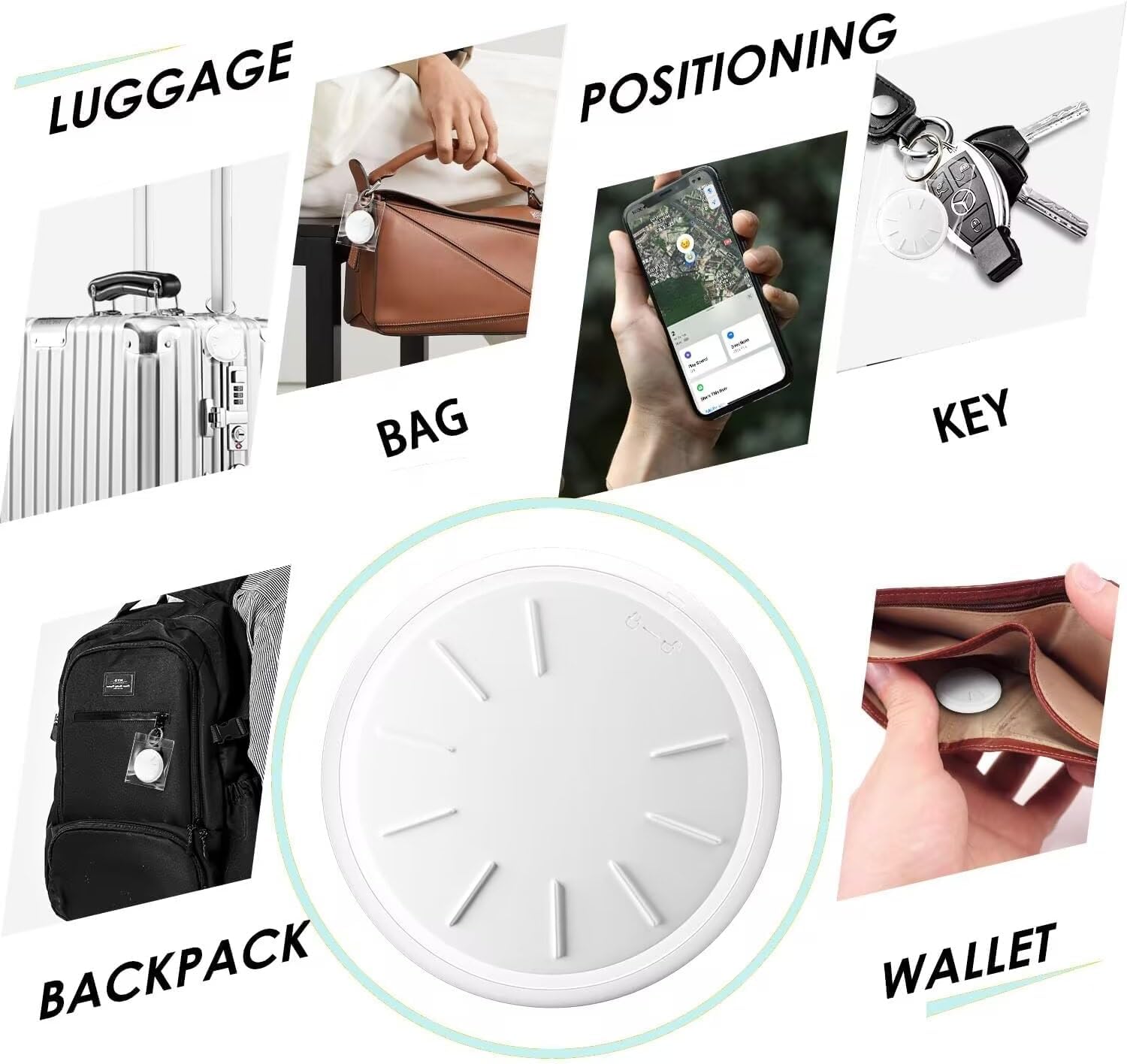 Confezione da 3 targhette tracker con custodia impermeabile per chiavi, portafoglio, ecc., funziona con l'app Find My (solo iOS)