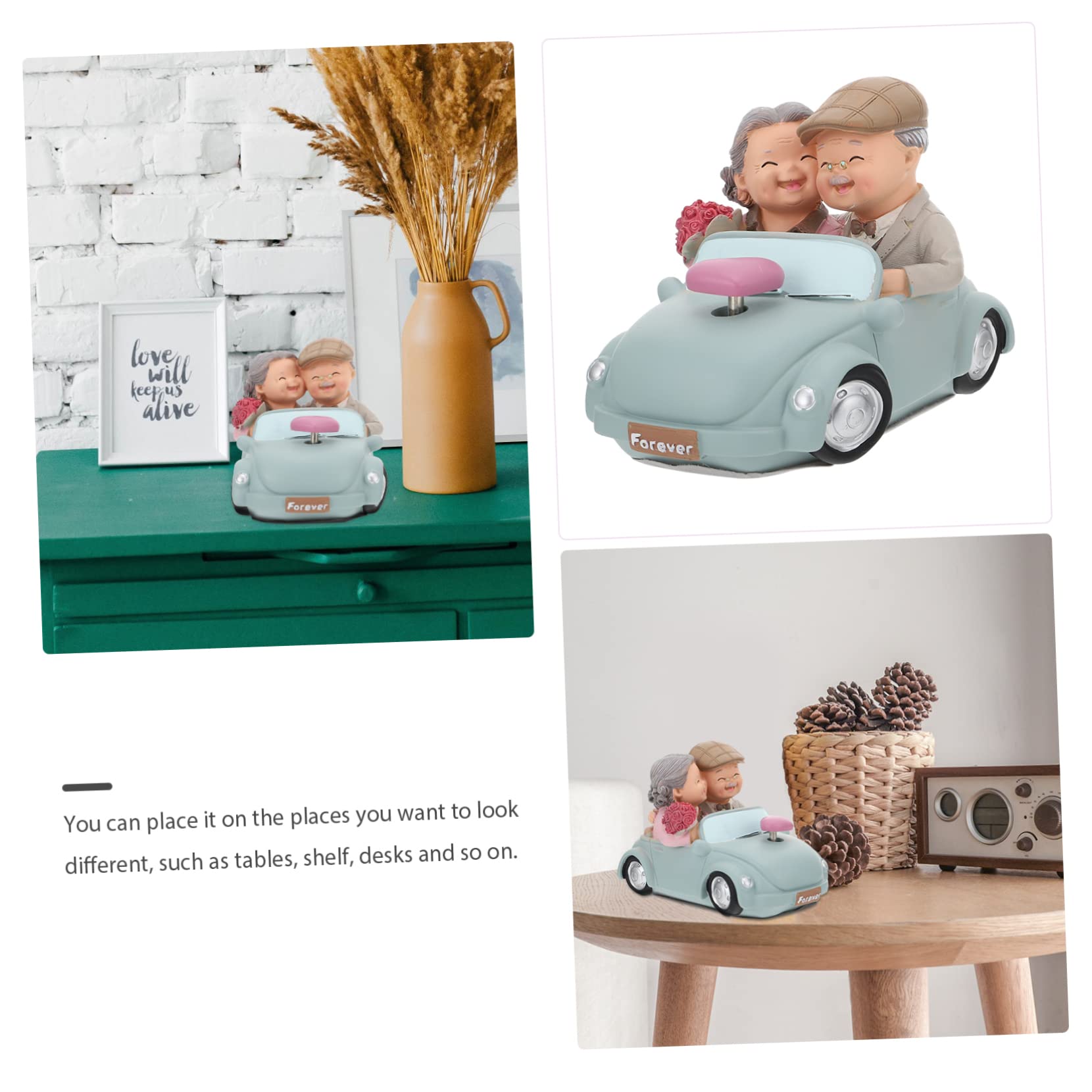 1 Stück Ehepaar Figuren aus Resin Romantische Senioren Deko für Hochzeit Jahrestag Valentinstag Geburtstage Einzigartiger Tortenaufsatz und Wohnaccessoire