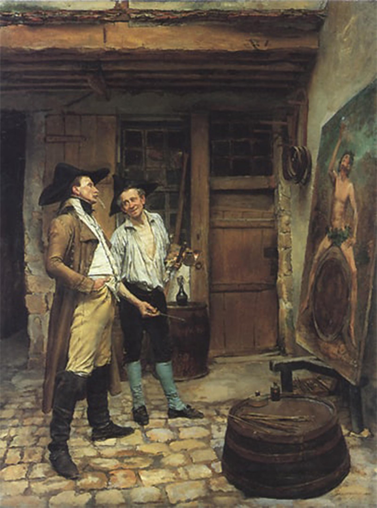 HRJUBWREE Oil Painting Prints on Canvas Painting Picture the Sign Painter by Jean-louis Ernest Meissonier Artwork Canvas Prints for Office Decor 60x90cm