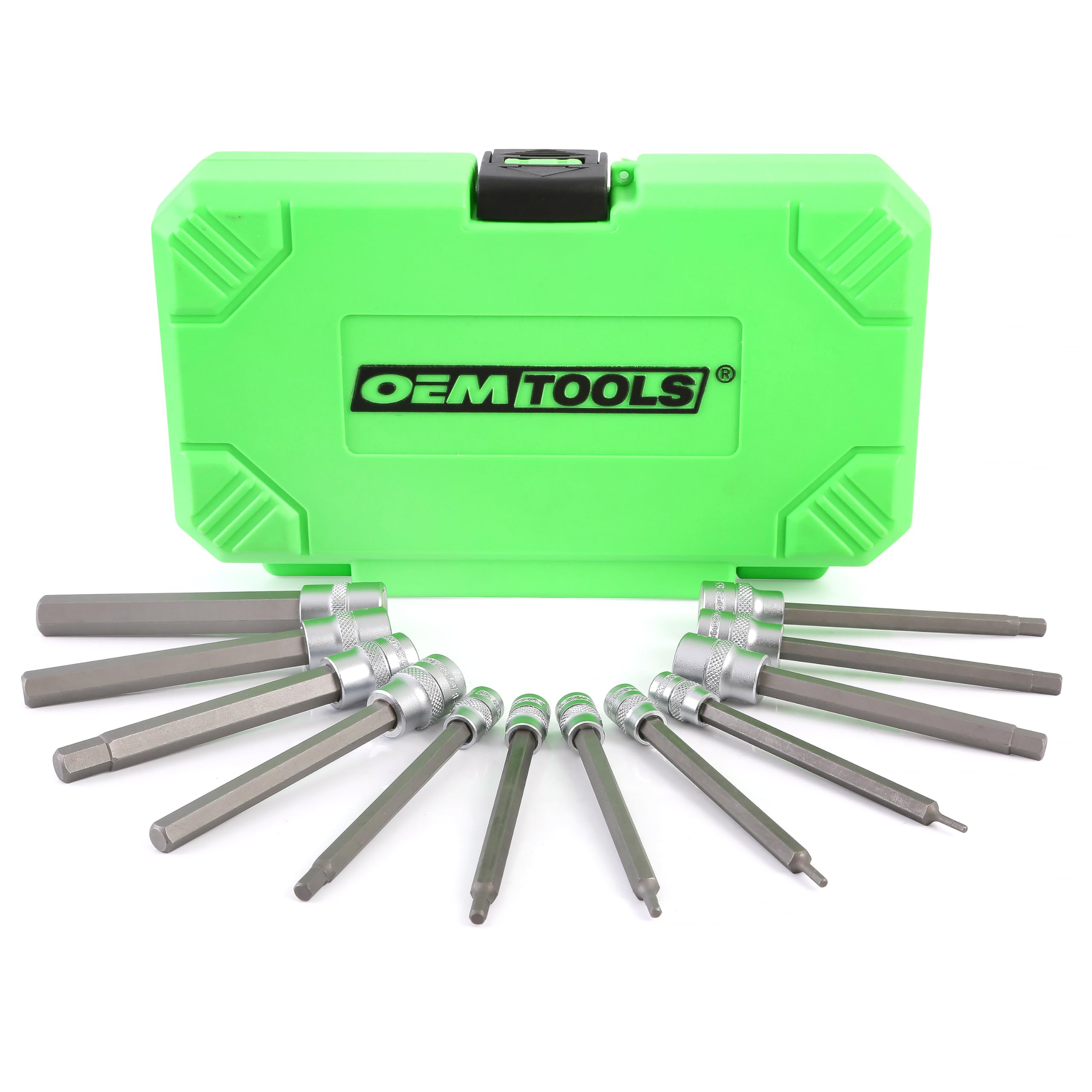 OEMTOOLS 23538 12-Pc Long Hex Socket Set, Metric Hex Bit Socket