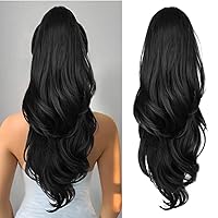 Vista 29 de Extensión de cola de caballo rubio, extensión de cola de caballo con cordón de 20 pulgadas para mujeres, extensiones de cabello de cola de caballo