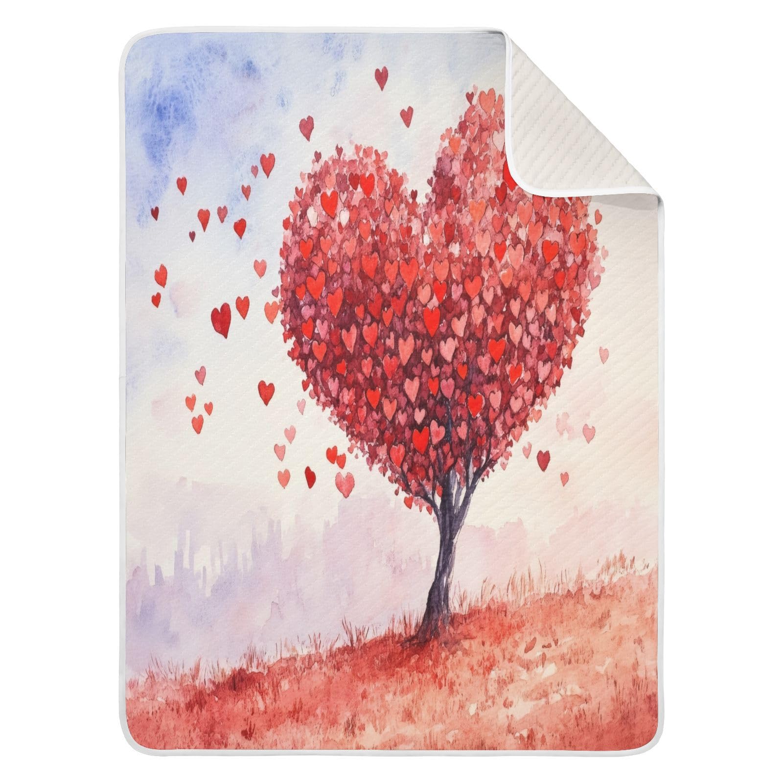 Burbuja Valentine Heart Tree Baby Blanket for Boys Girls, Nursery Soft Warm Swaddling Receiving Baby Blankets, 30x40 in Toddler Blanket