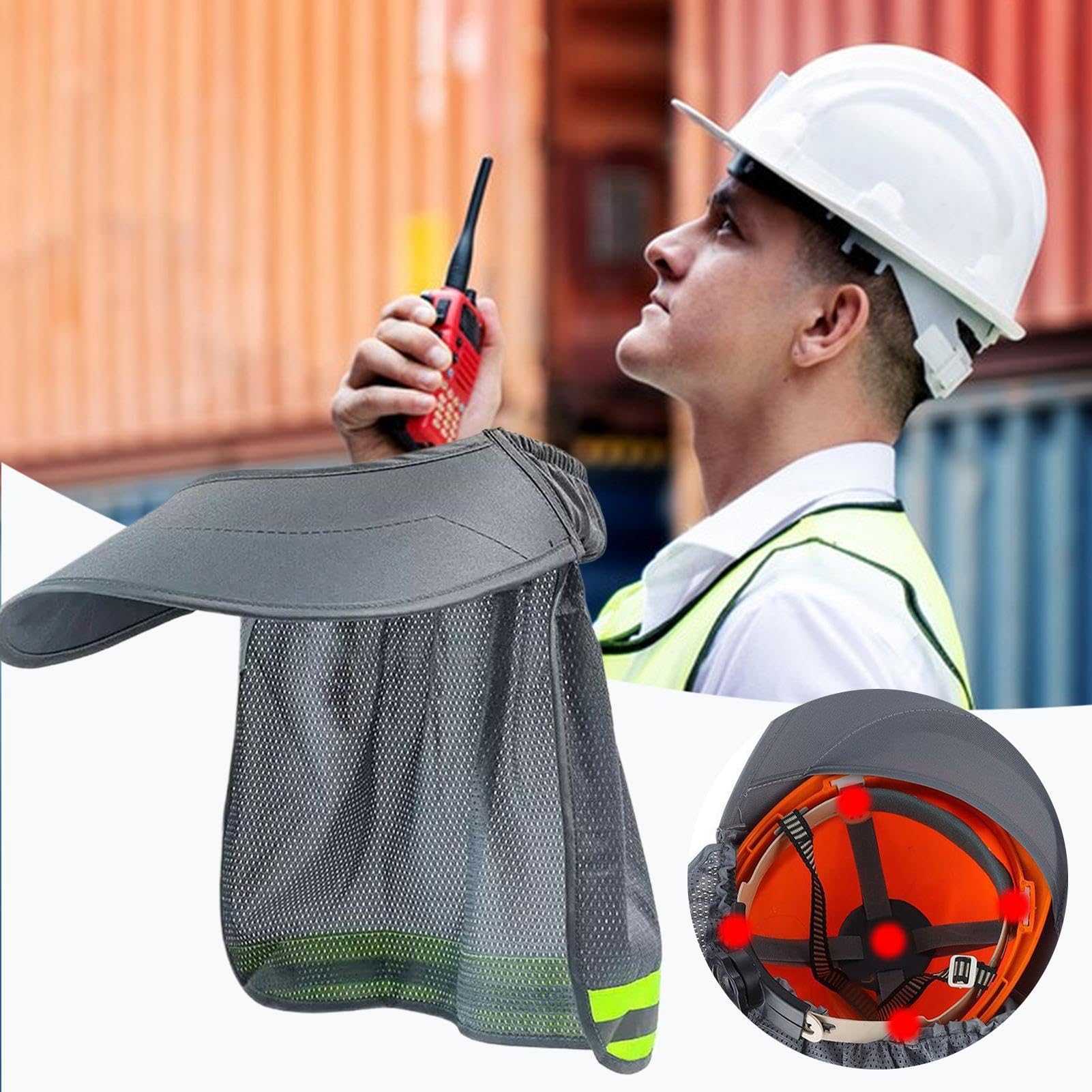 Sombrilla para cascos de protección con tira reflectante accesorio de seguridad