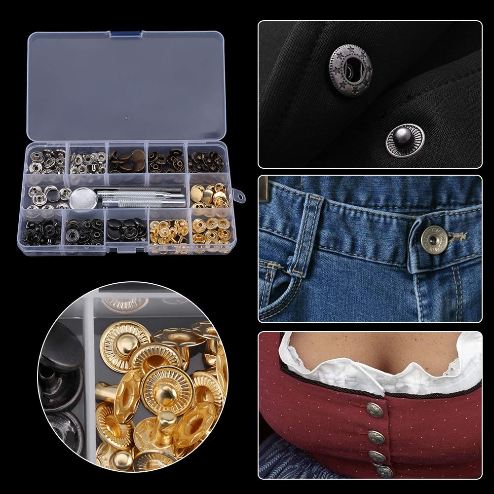 Kit Bottoni A Pressione 40 Set - Con Attrezzi, Per Abbigliamento, Borse E Cucito - Foto 12