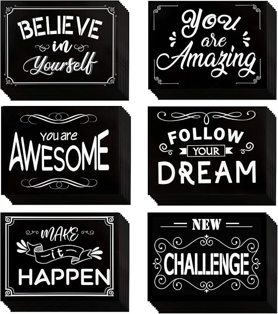 36 Pieces Inspirational Greeting Card Luck Card Motivational Quote Card with Envelope for Graduate Teacher Student Inspiring