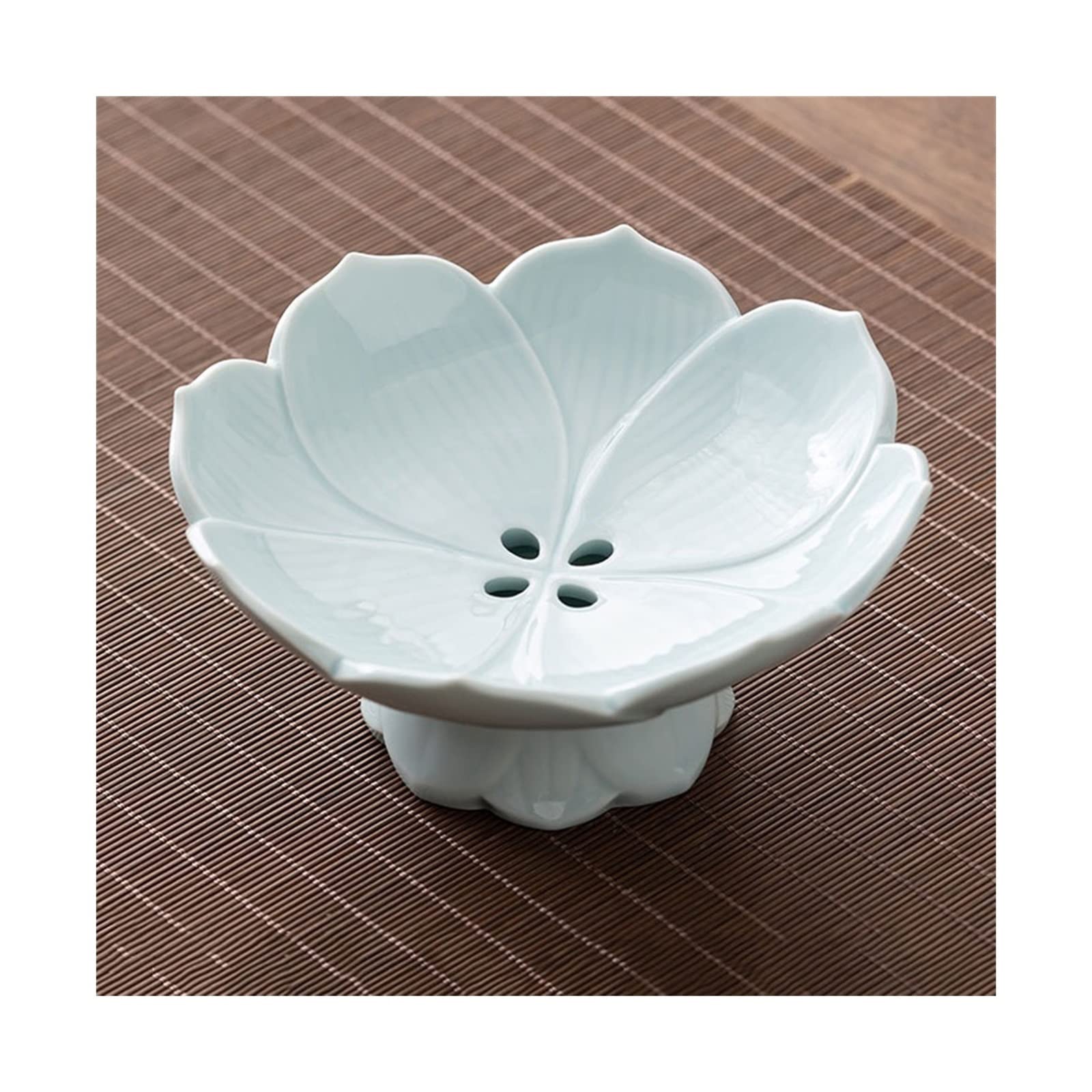 Miski Owocowe Odpływowy talerz na owoce Kreatywny kształt lotosu, dzielony ceramiczny talerz deserowy Taca na owoce Talerz z suszonymi owocami Dekoracyjne naczynie na owoce (Size : B)