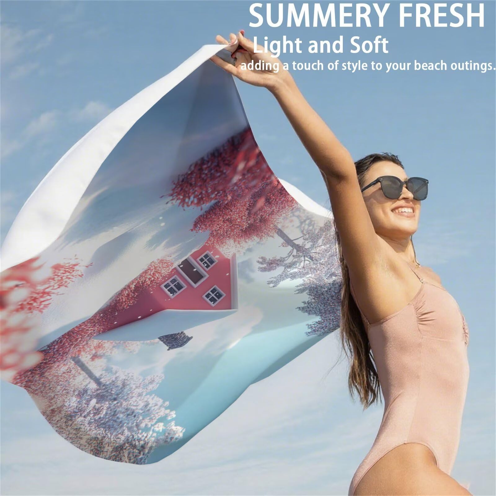 Ręcznik plażowy, śnieg, ręcznik z mikrofibry, ręcznik plażowy, XXL, 220 x 100 cm, 2 sztuki, nie zawiera piasku, super chłonny ręcznik sportowy, ręcznik do pływania, na podróż, urlop, do leżenia