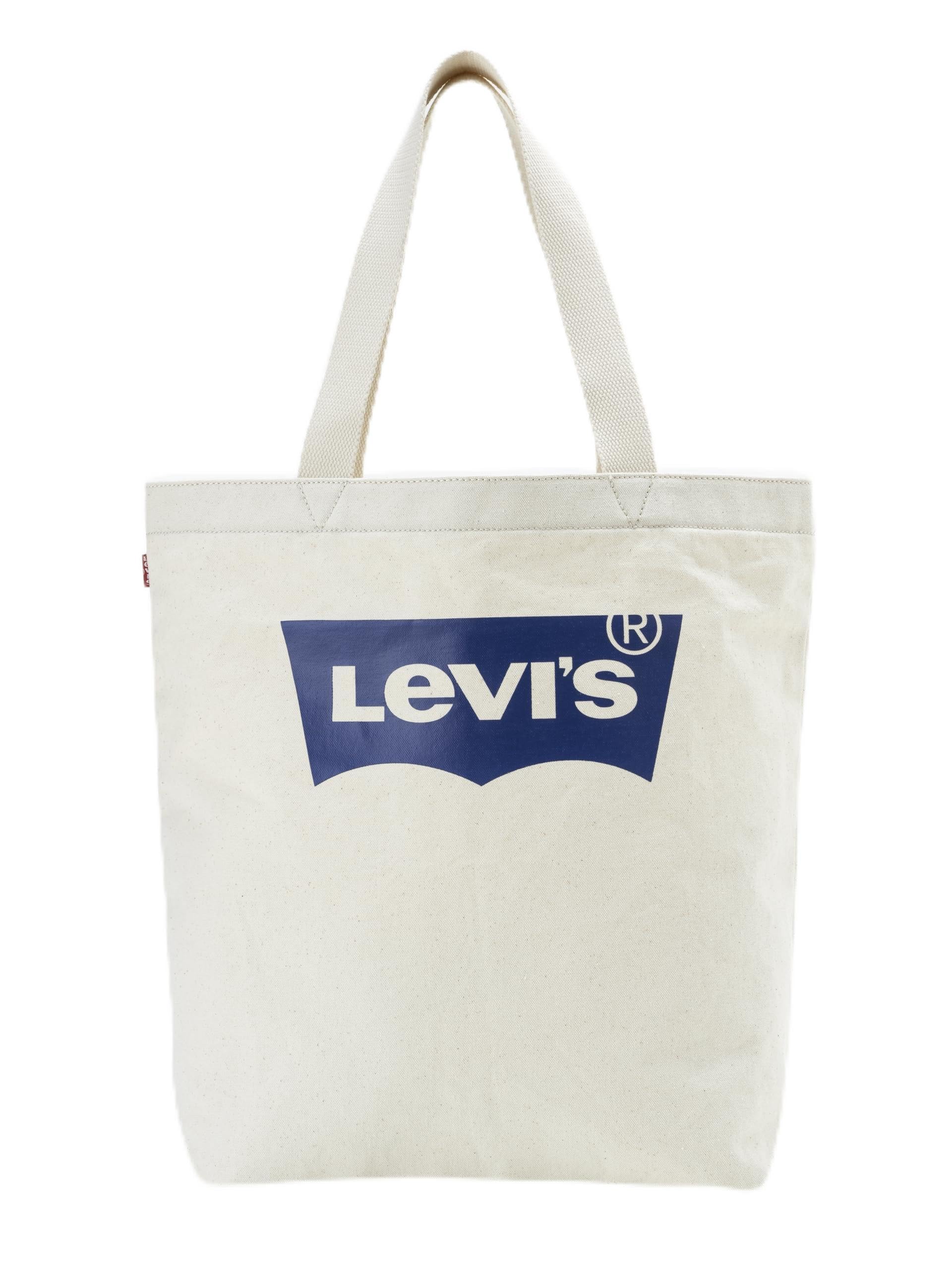 Levi's FOOTWEAR AND ACCESSORIES Batwing Tote Ecru with Blue Batwing, Ecru/Blue, 227853