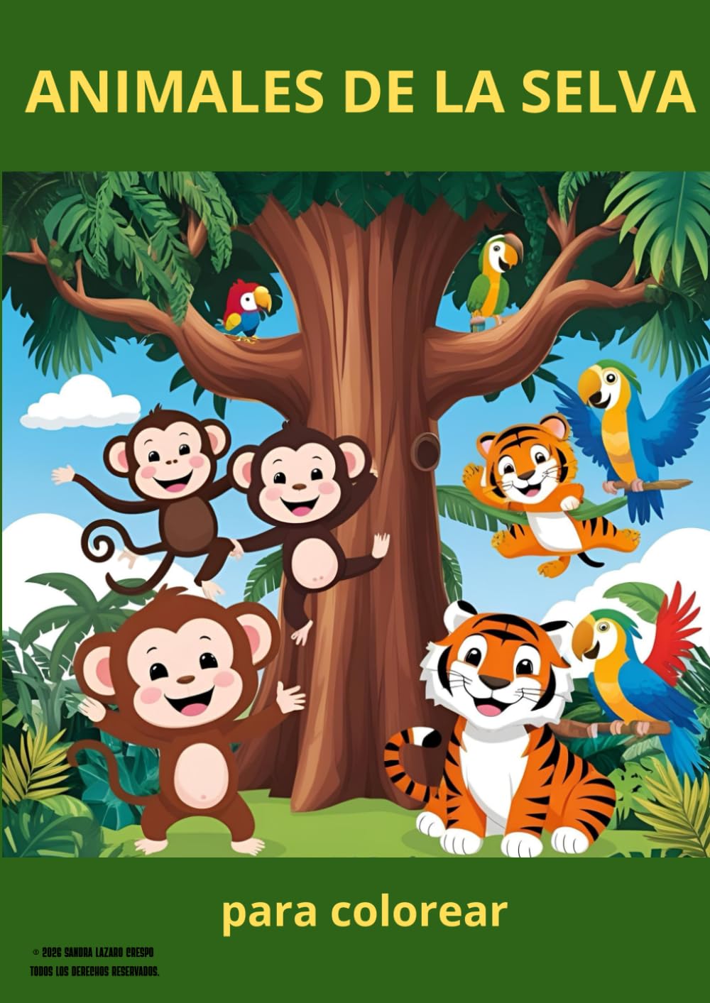 libro de colorear animales de la selva (libros para colorear)