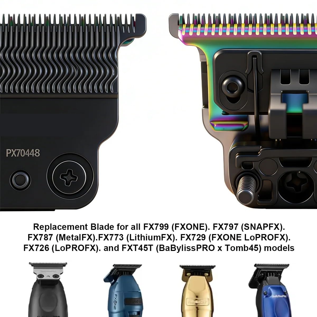 Lama Di Ricambio for Trimmer Lama DLC for Intaglio, Compatibile Con BaByliss, FF1T FX799 FX797 FX787 FX773 FX729 FX726 FXT45T Sostituzione Della Testina Di Taglio(GOLDFX Blade)