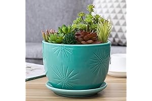 MyGift's 7" Turquoise Ceramic Floral Paradise