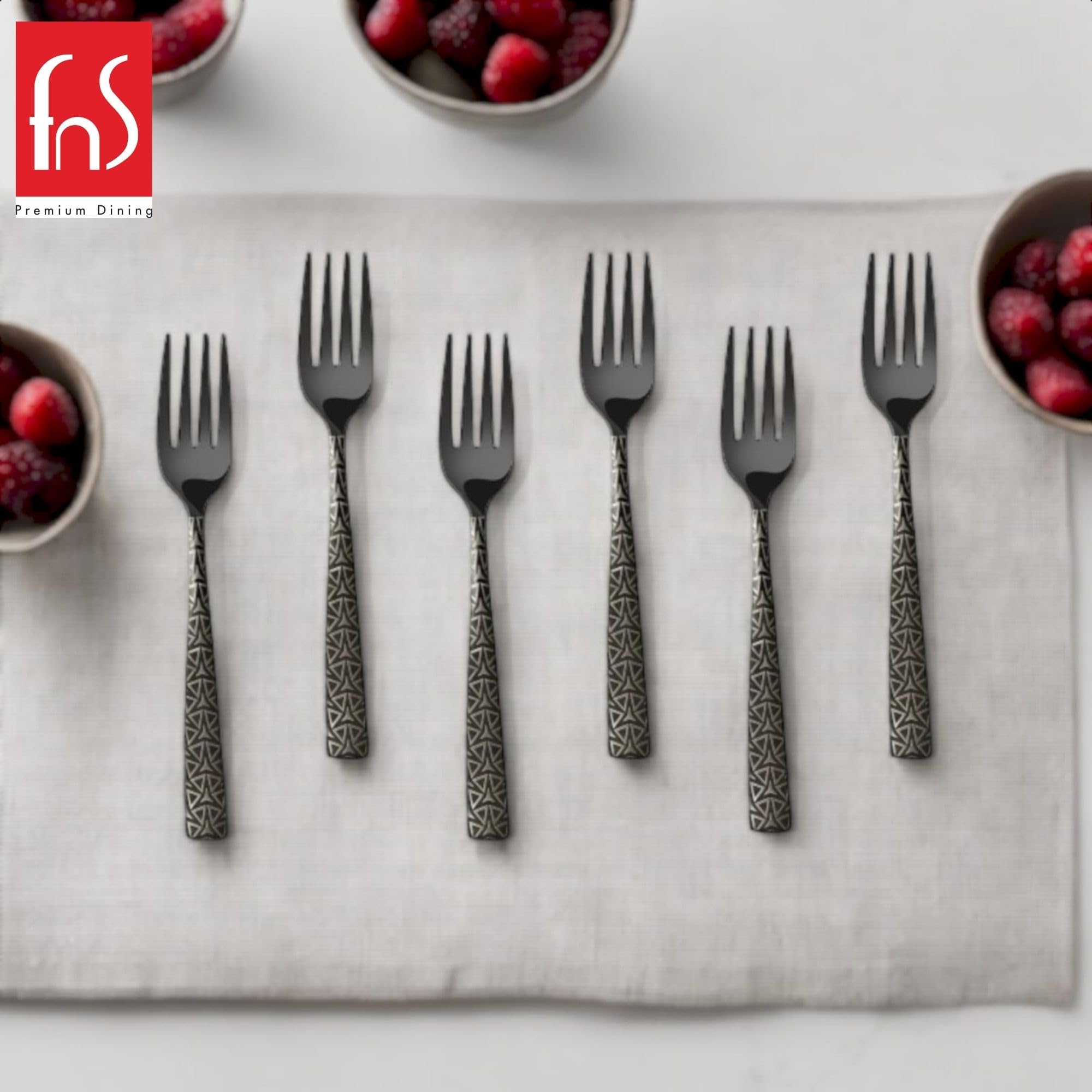 Phoenix 6 Pcs Dessert Fork for Dining Table, Home and Kitchen 2