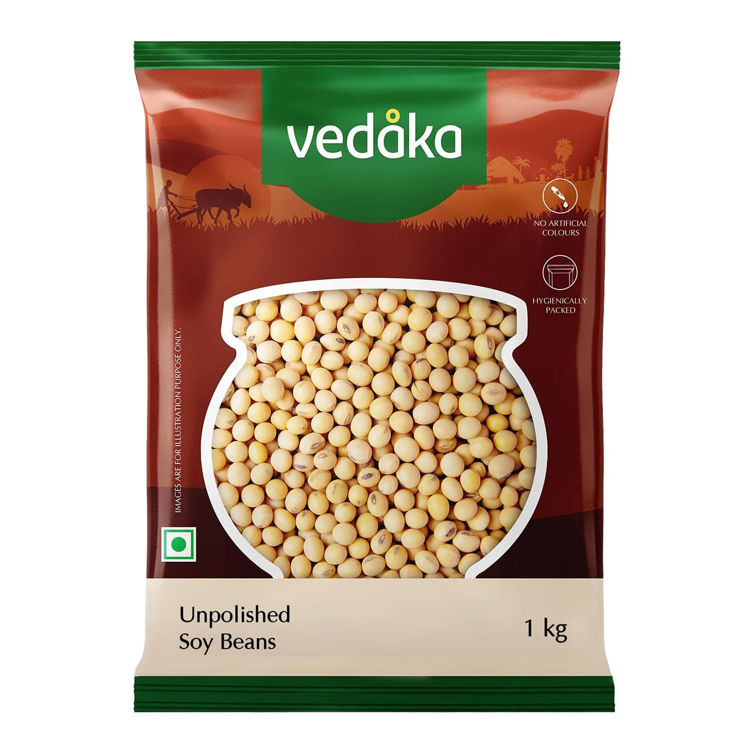 Amazon Brand - Vedaka Premium Unpolished Soybeanv| 1 Kg | Soya Beans