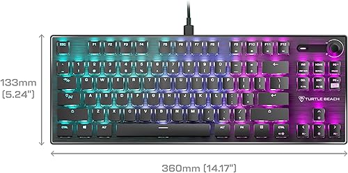 Miniatura 8 de Turtle Beach Vulcan TKL Tenkeyless Teclado mecánico lineal para juegos de PC con iluminación AIMO RGB por tecla, placa superior de aluminio