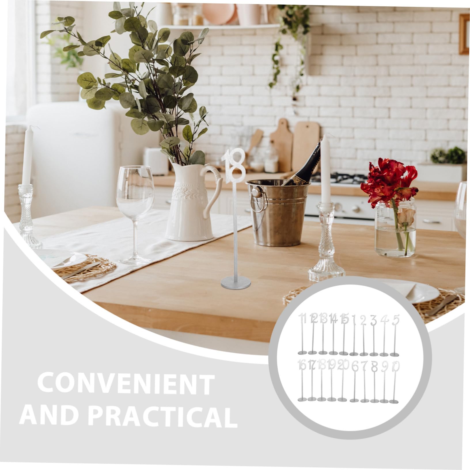 20piezas Números De Mesa De Madera Soporte Independiente Para Bodas Fiestas Restaurantes Decoración De Mesa y Recepción