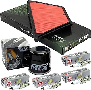 Kit d'entretien Filtre à air + filtre à huile + bougies d'allumage pour Kawasaki GTR 1400 GTR1400 ZZR 1400 ZZR1400 ABS Année de construction 2006-2017