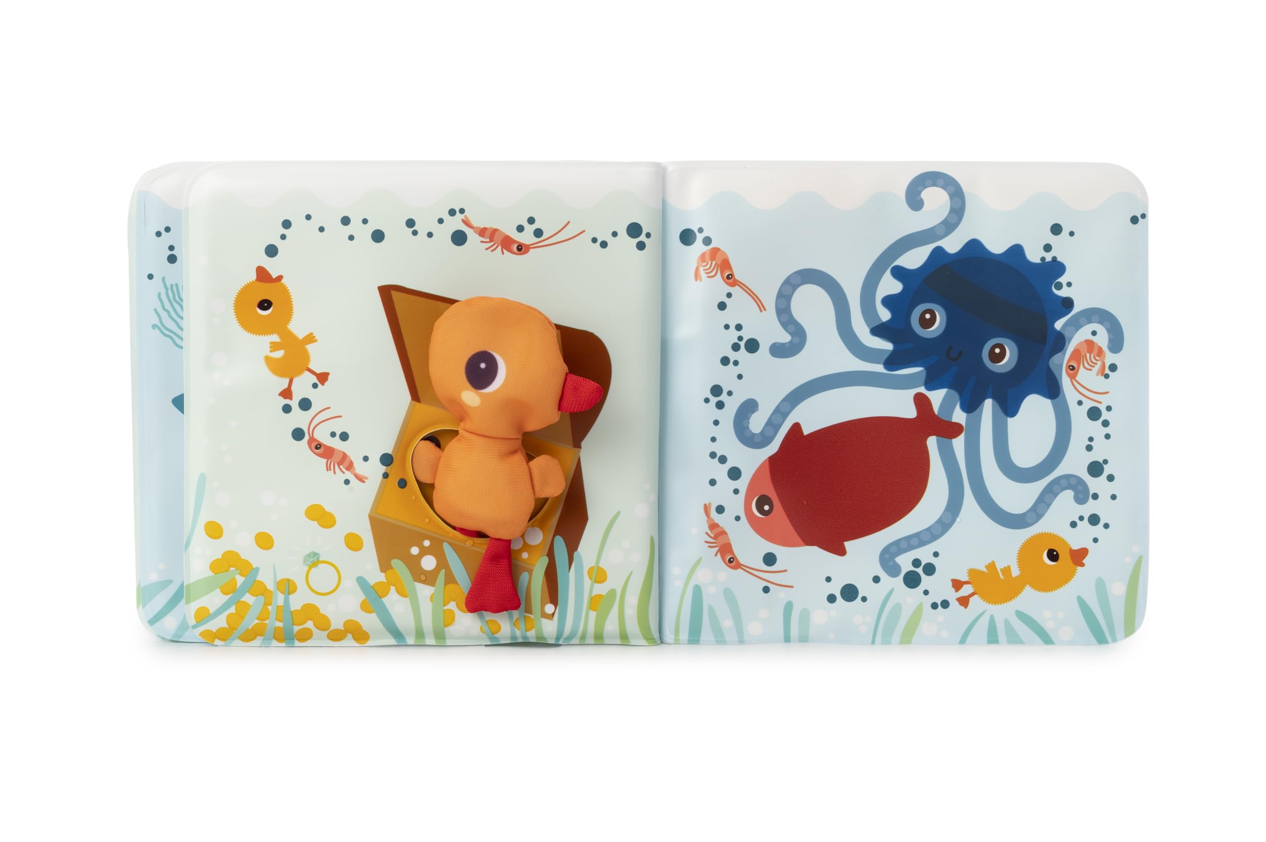 LILLIPUTIENS - Libro da Bagno Magico interattivo - Gaspard l'Anatra e i Suoi Amici Acquatici - Giocattolo educativo e Divertente per Neonati Scoperta e risveglio - 83456
