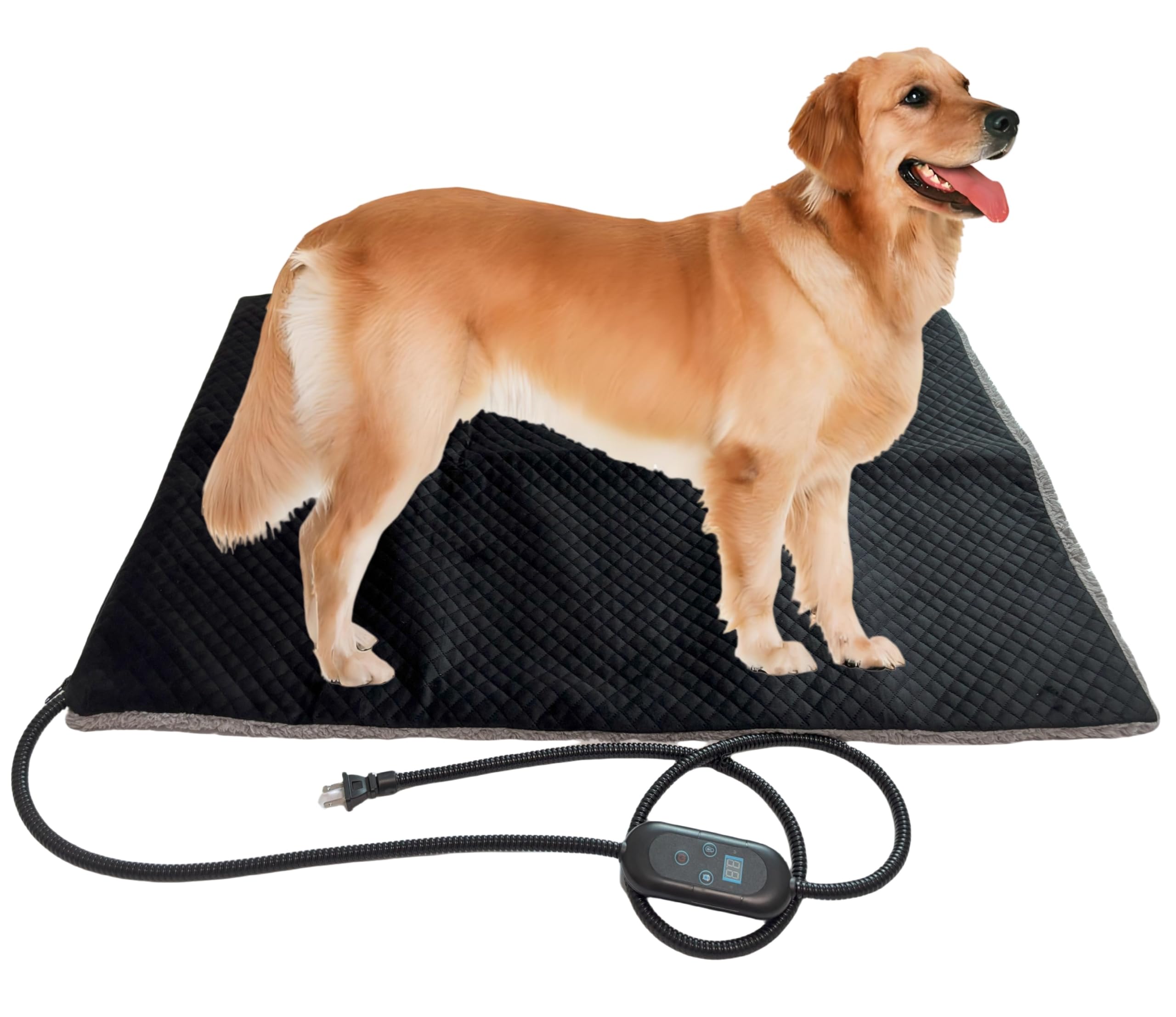 Dog Heating Pad Heated Dog Bed,Extra Large Heated Cat Bed,Electric Warming Pad for Dog House,Heating Pad for Small Medium Animal Puppy,Auto Shut Off with Timer