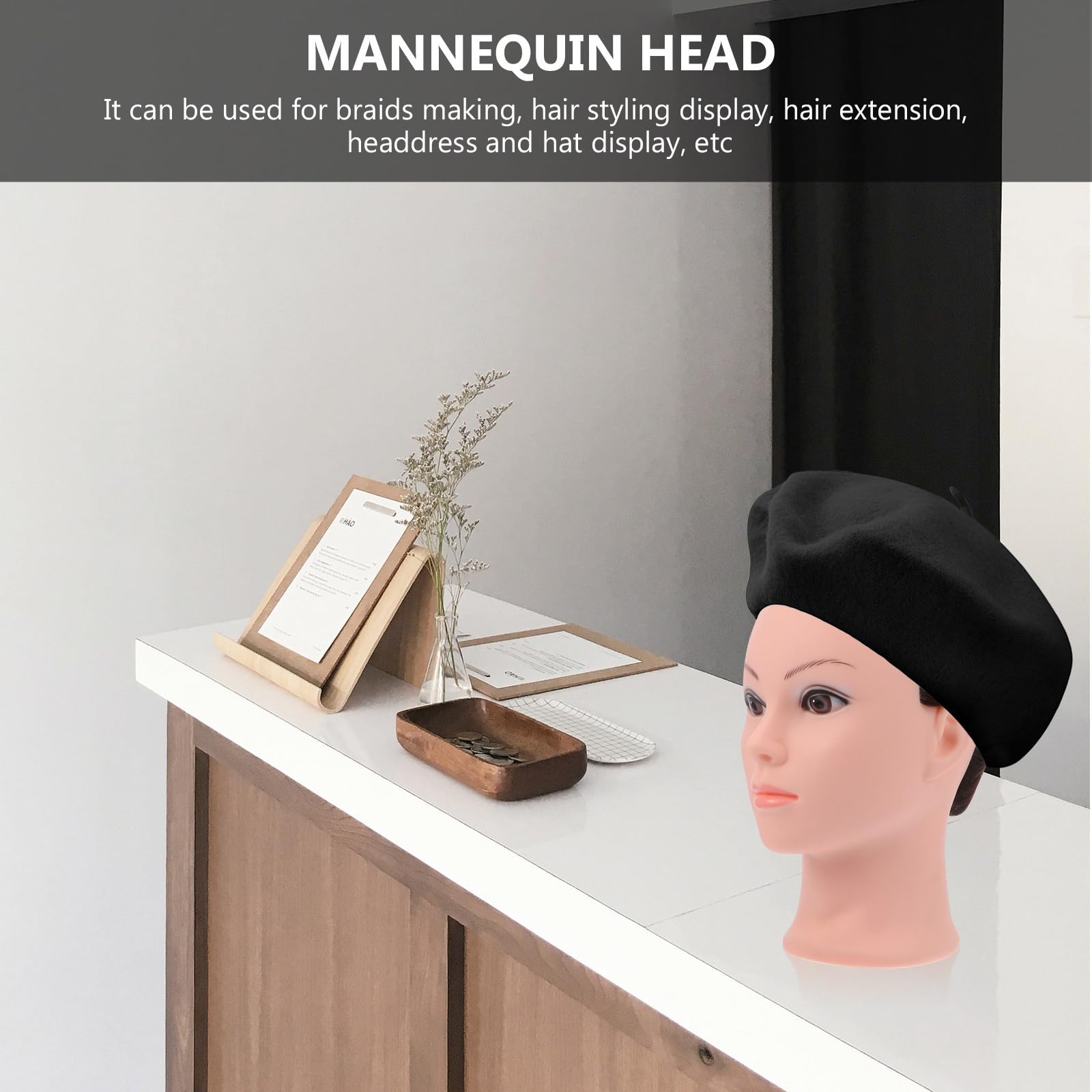 Toddmomy Tête de Mannequin Cheveux Longs Pratique du Tressage pour L'entraînement Coiffure en Fibre Haute Température et Plastique Conditionnement en Salon