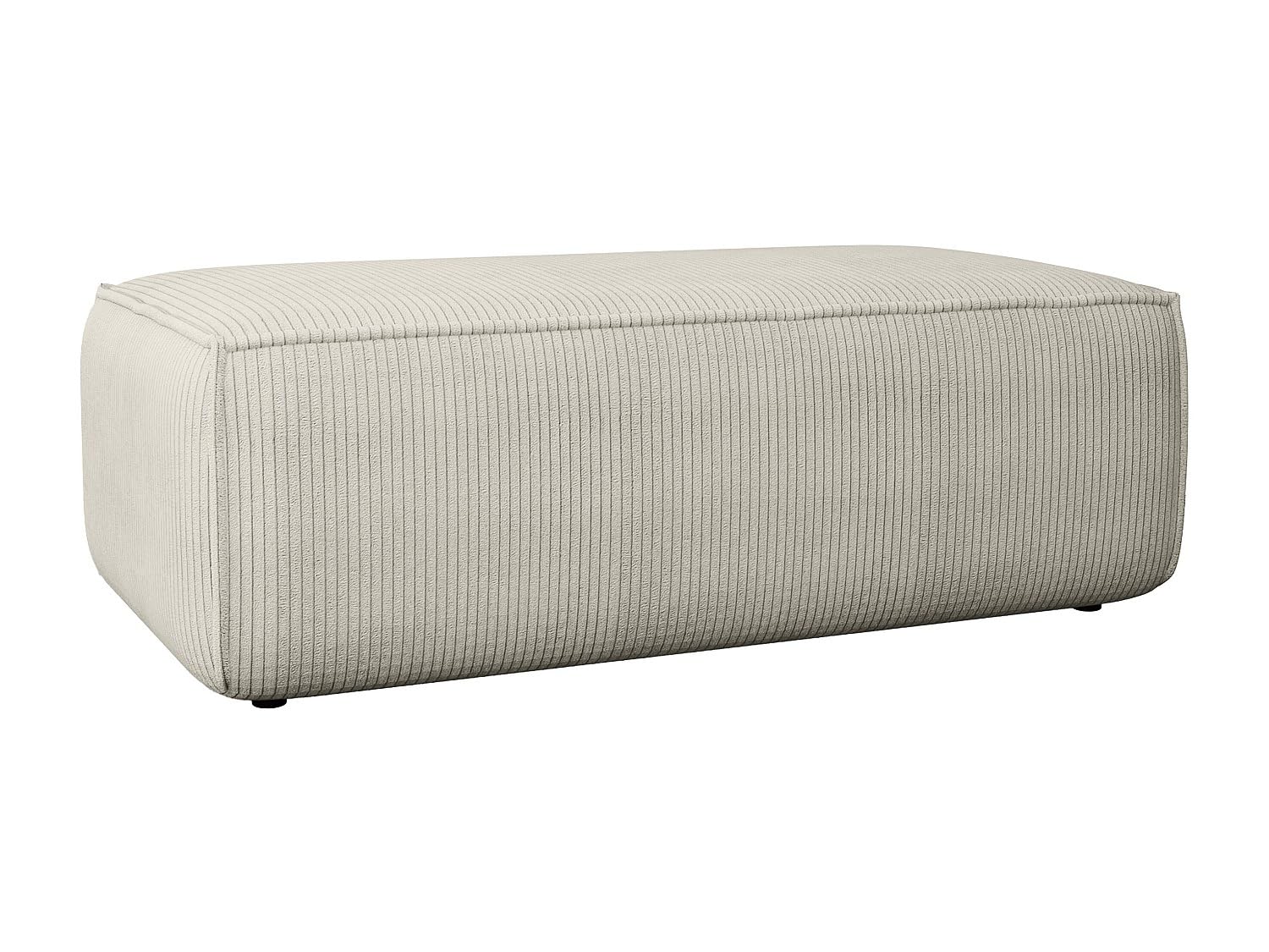 Pouf en velours côtelé beige pour un coin lecture cocooning Amelia