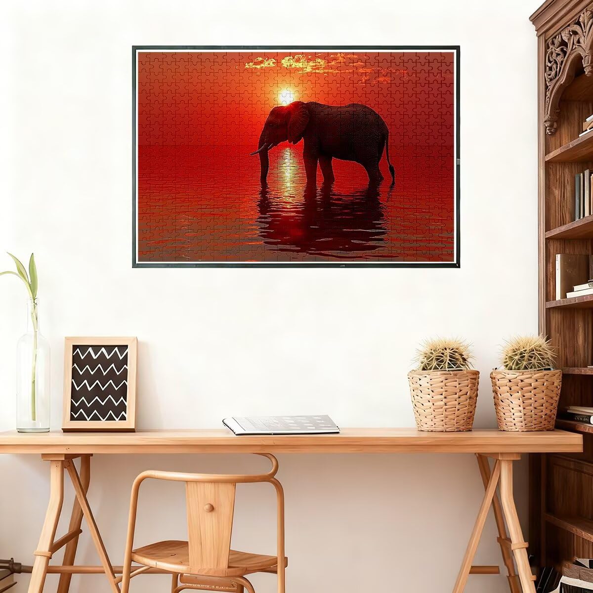 Puzzle 3000 sztuk ocean, słoń logiczny, puzzle dla dorosłych kreatywna rozrywka, drewniane puzzle z pudełkiem prezentowym, klasyczne puzzle zabawki edukacyjne, oryginalne prezenty dla kobiet -2113