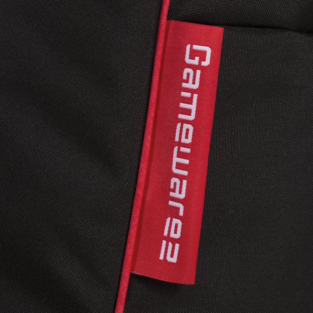 Gamewarez Crimson Thunder 2.0 Bundle – Set aus Gaming-Hocker und Gaming-Sitzsack, mit Seitentasche & Headset-Halter, Made in Germany, schwarz-rot