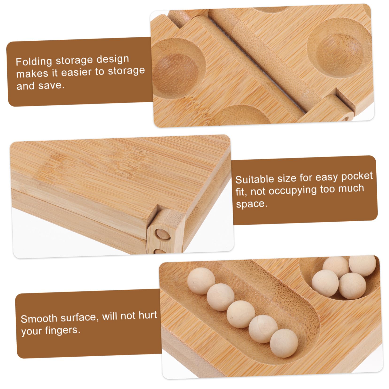 Gioco di Società Mancala Pieghevole in Bambù per Ragazzo Ragazza | Design Leggero, Colore Khaki, per Feste, Scacchi Creativi e Puzzle Strategico