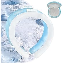2 PCS Neck Cooling Tube,with Insulated Carry Bag,Reusable Ice Pack,Neck Coolers for Hot Weather,Ice Ring for Summer Heat,Personal Cooling Device,Ideal for Sports,Outdoor Activities (White+Blue)