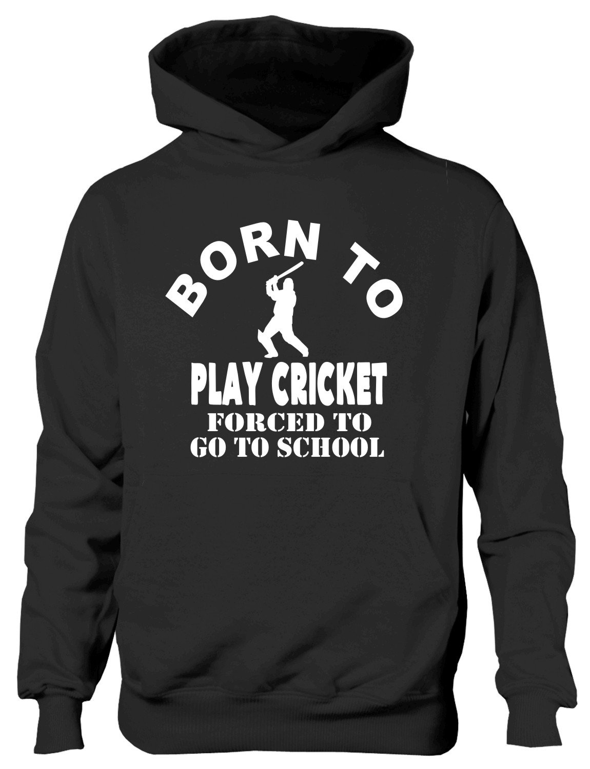 Print4U Born To Play Cricket Sports Boys Kids Hoodie Age 12-13 Black