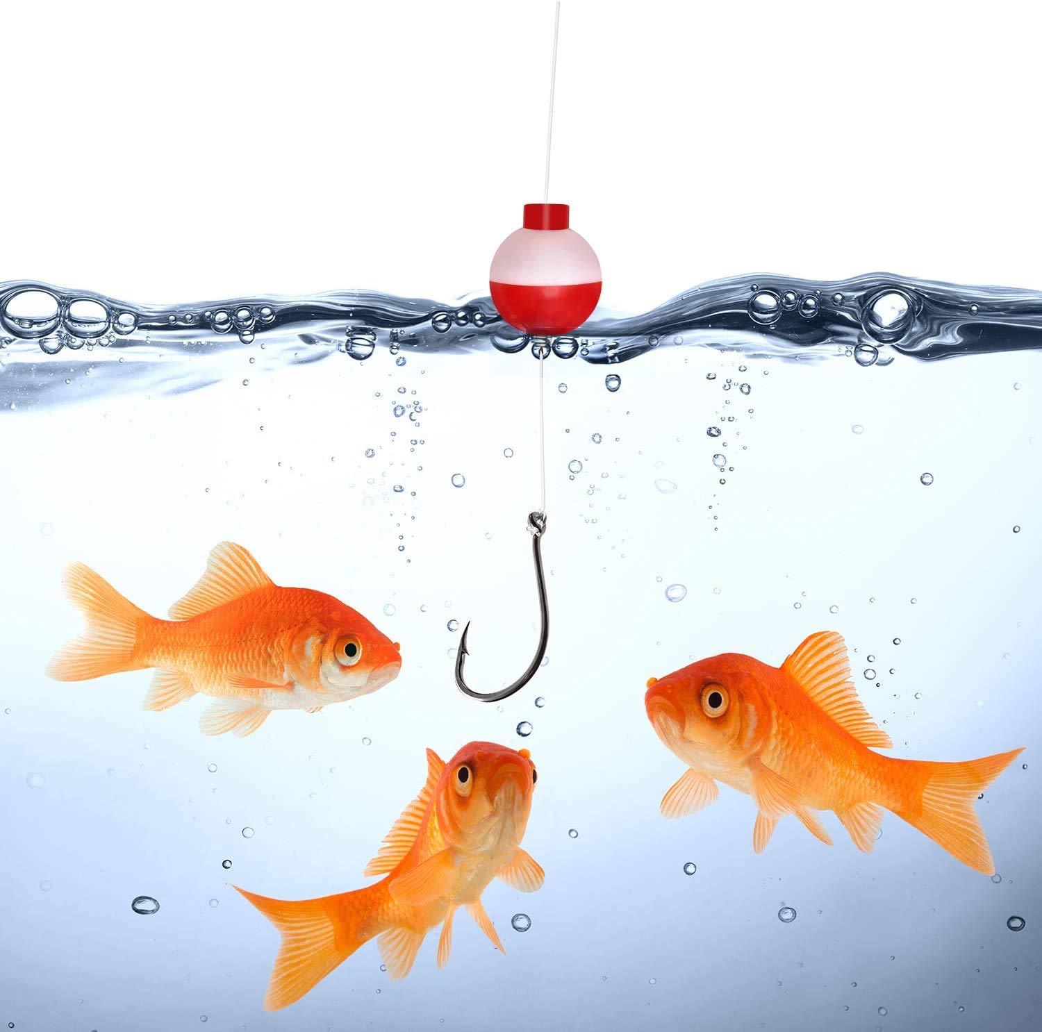 12 galleggianti da pesca galleggianti a pressione, colore: Rosso e bianco