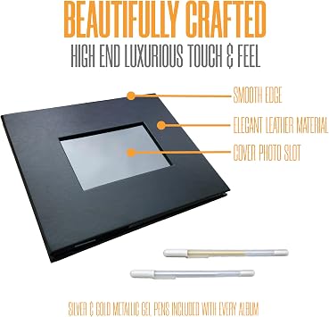 4x6 Black Photo Scrapbook Album with Gel Pens