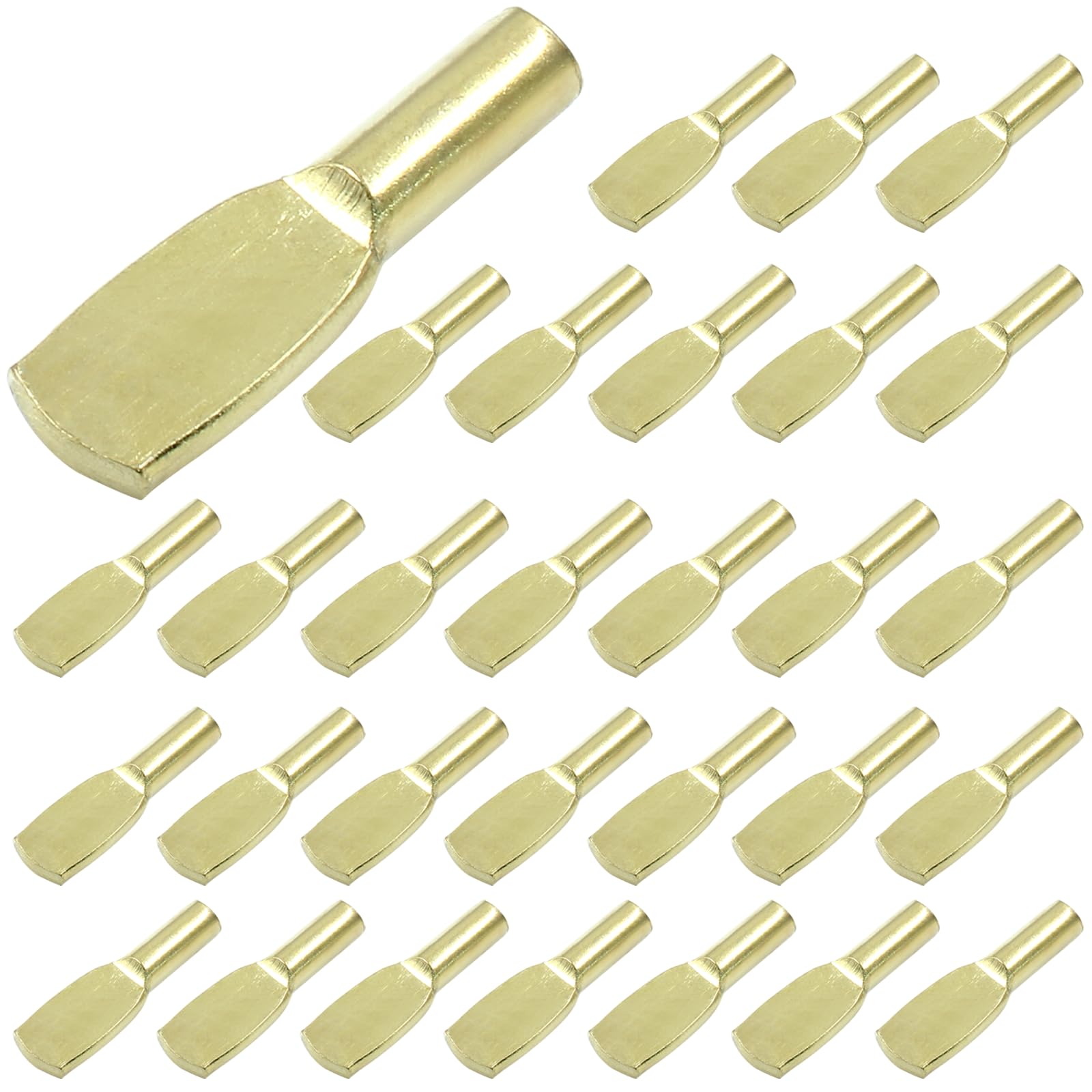 Piutouyar 6mm Shelf Pegs Pins, 30 Pcs Spoon Shape Shelf Pins, Gold