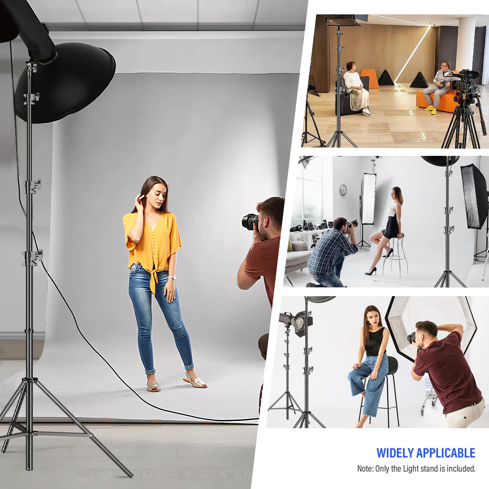 Soonpho 440cm AIR Pro Lampenstativ Luftgedämpftes Lichtstativ Metal Aluminium 4.4m max Höhe 15kg Traglast,stabil & komfortabel Leuchtenstativ für Film Fotografie Studio Outdoor Photography