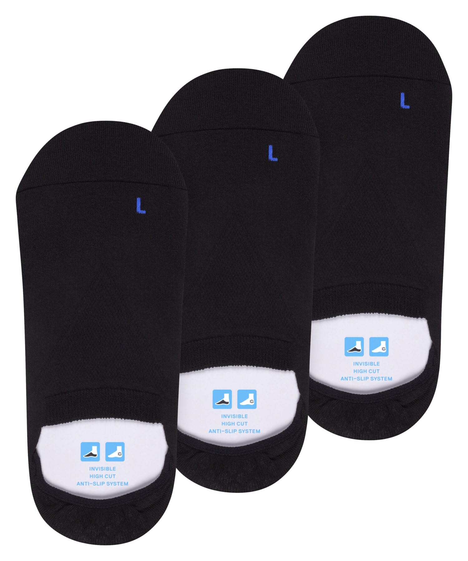 FALKE Uniseks Stopki Cool Kick Invisible Multipack U In Oddychający I Szybkoschnący niewidoczne jednokolorowe 3 Pak, Czarny Black 3000, 44-45