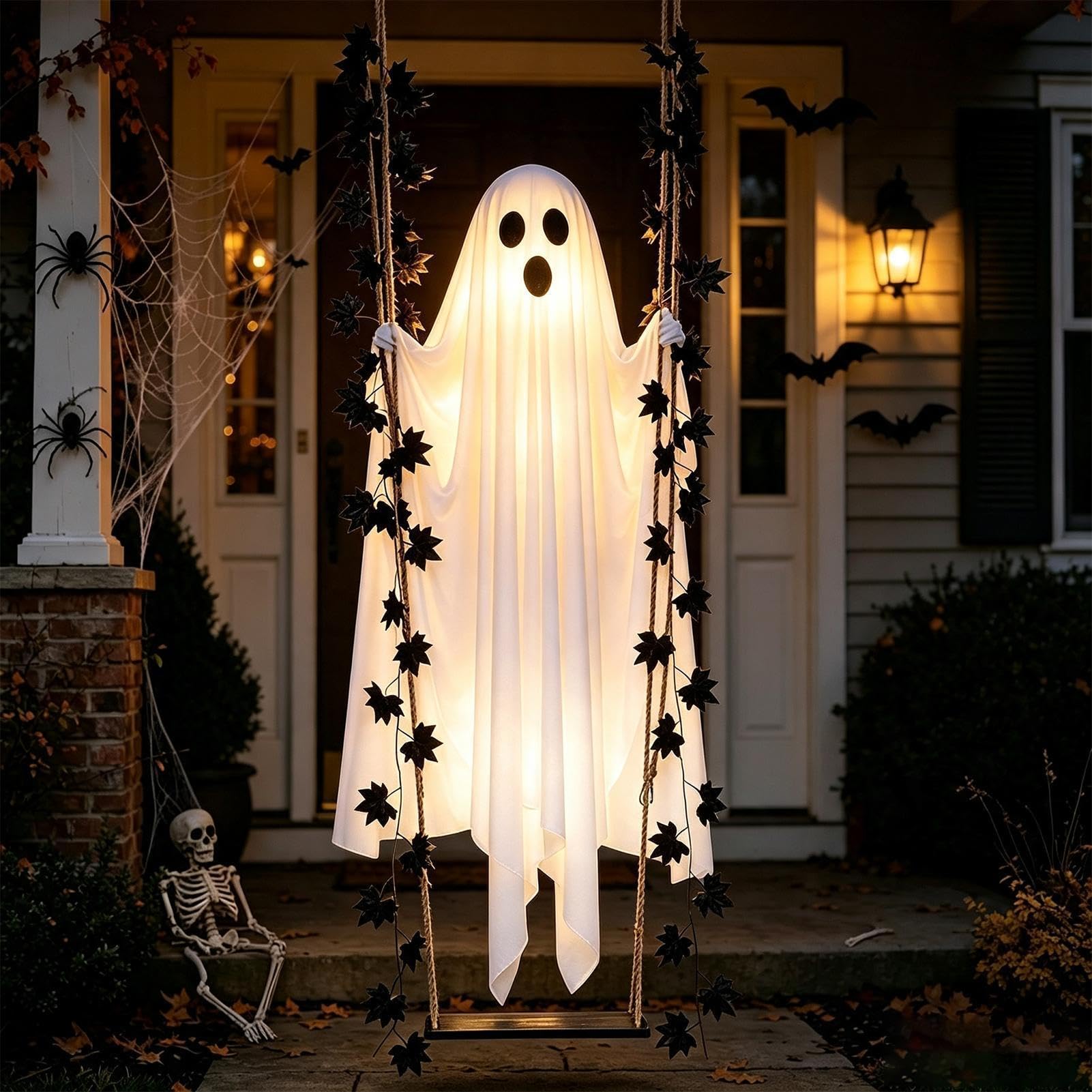Swinging Ghost Outdoor Decor 120cm – Creepy Adorable Figurine Crafts Prank