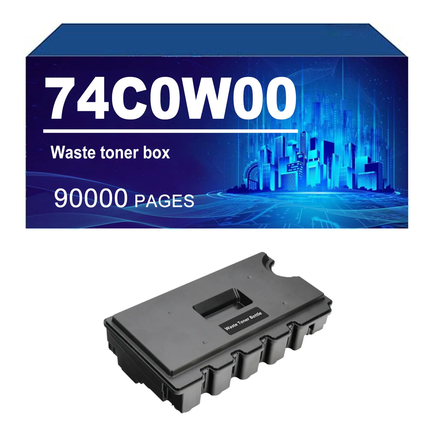 74C0W00 Bac De Récupération De Toner Compatible avec L'imprimante pour Lexmark CS720de CS720dte CS725de CX725de CX725dhe CX725dthe, Haut Rendement (90 000 Pages),74C0W00-1 Pack