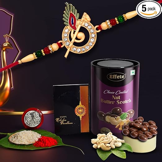 DeoDap Rakhi + Chocolates (K1_703_BS) | Raksha Bandhan Gift for Brother (96gm) | Sweets & Card