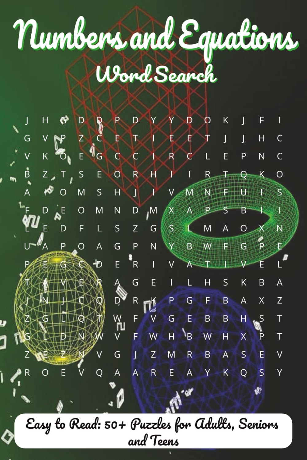 Numbers and Equations Word Search: Algebra Geometry Arithmetic Thinking