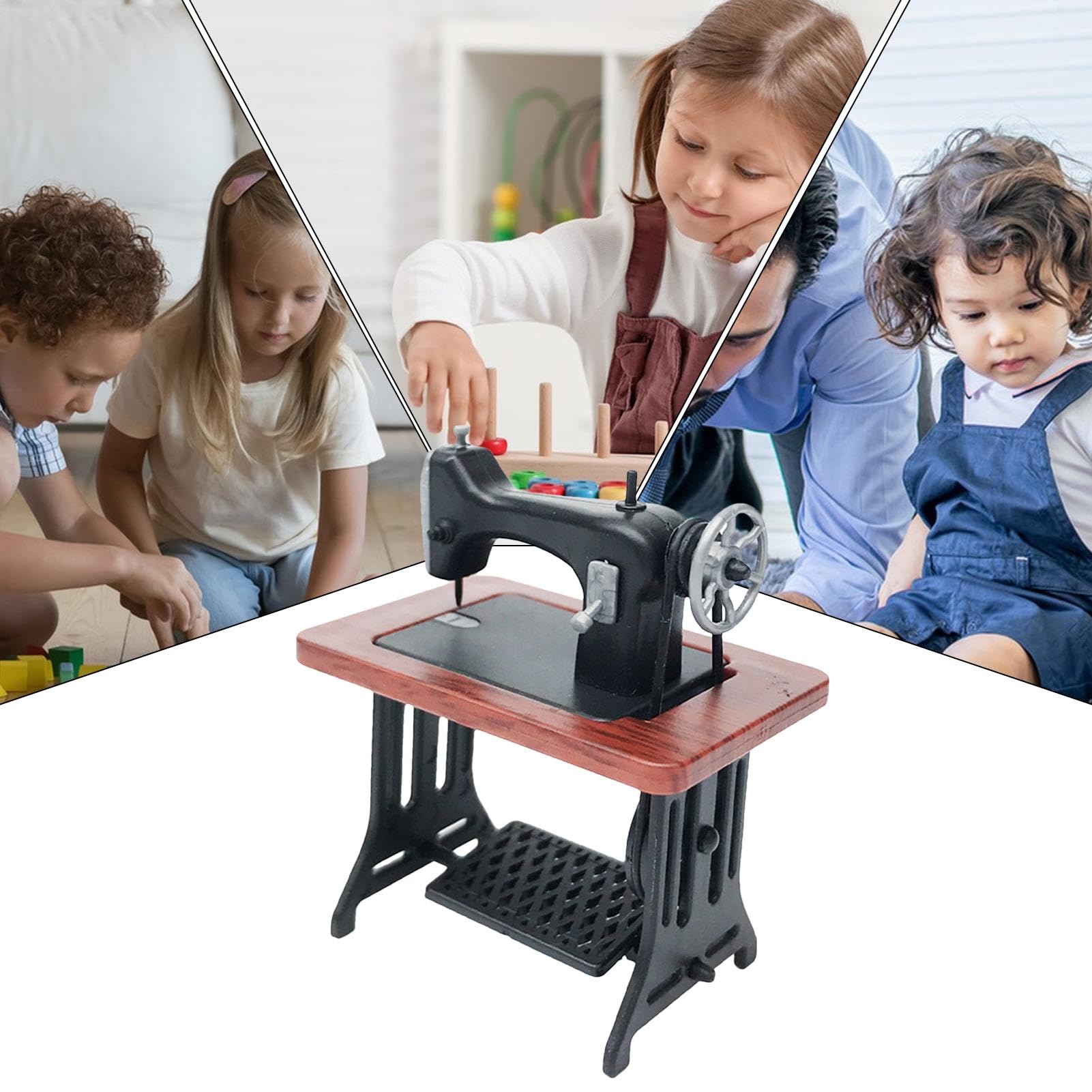 Máquina De Coser Miniatura Para Casa De Muñecas – Escala 1:24, Juguete De Rol Y Decoración Vintage Para Dioramas