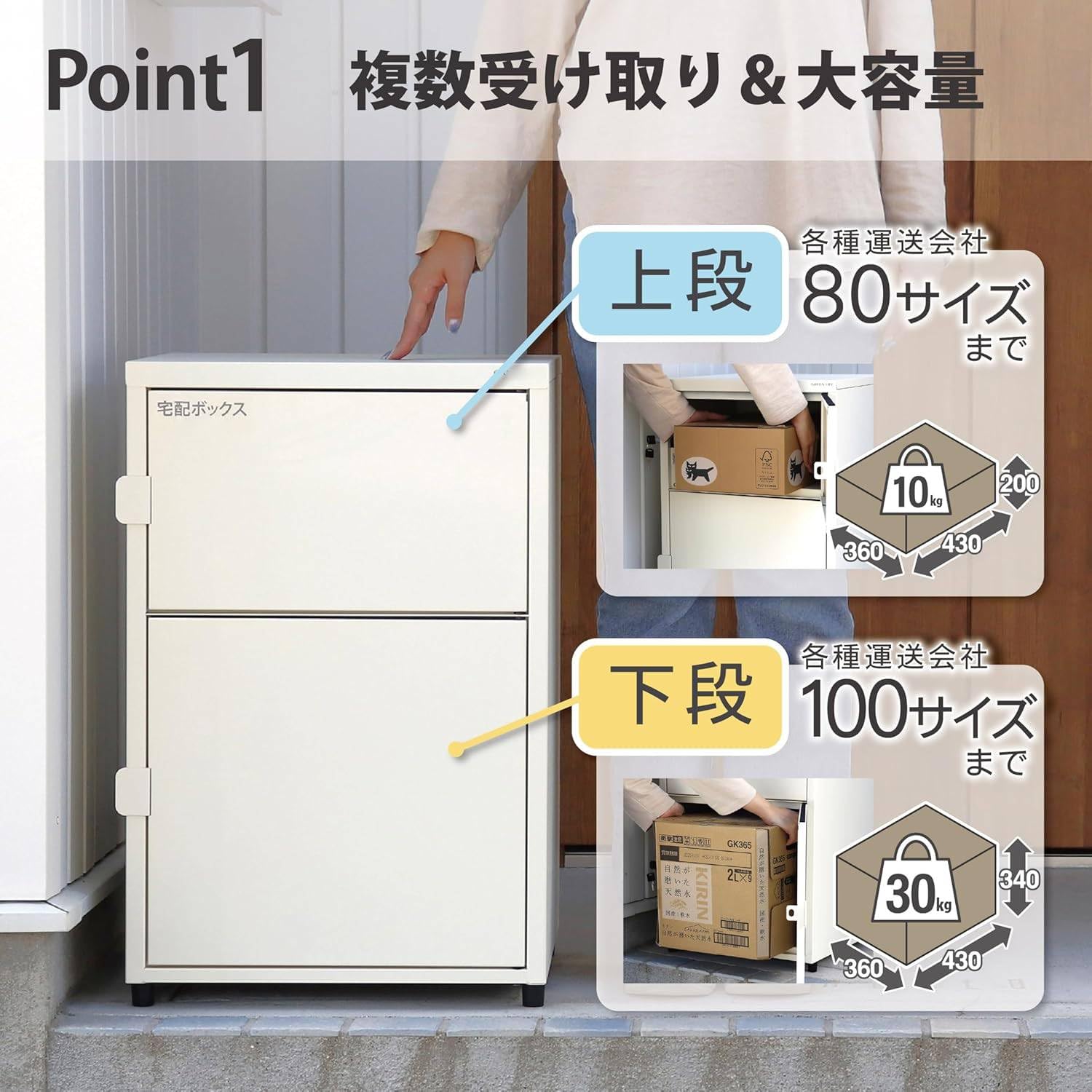 Amazon.co.jp: 宅配ボックス 日本製 防水 大容量 大型 屋外 複数投函 