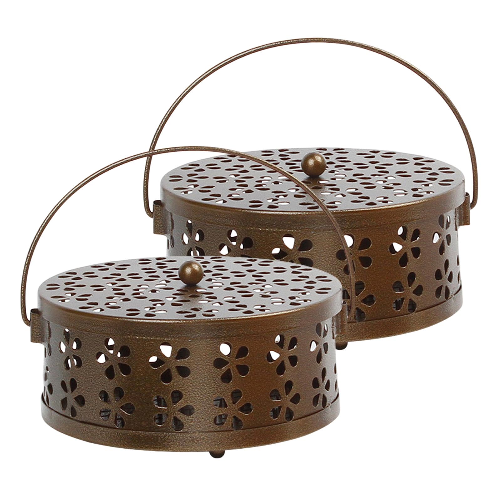 2 Pezzis Bruciatore Incenso, Ferro Classico Porta Incenso, Design Cavo, Dente di Sega Tridimensionale, Antivento Porta Zampirone, Sicuro Portatile, Ideale Casa, Campeggio e Viaggi