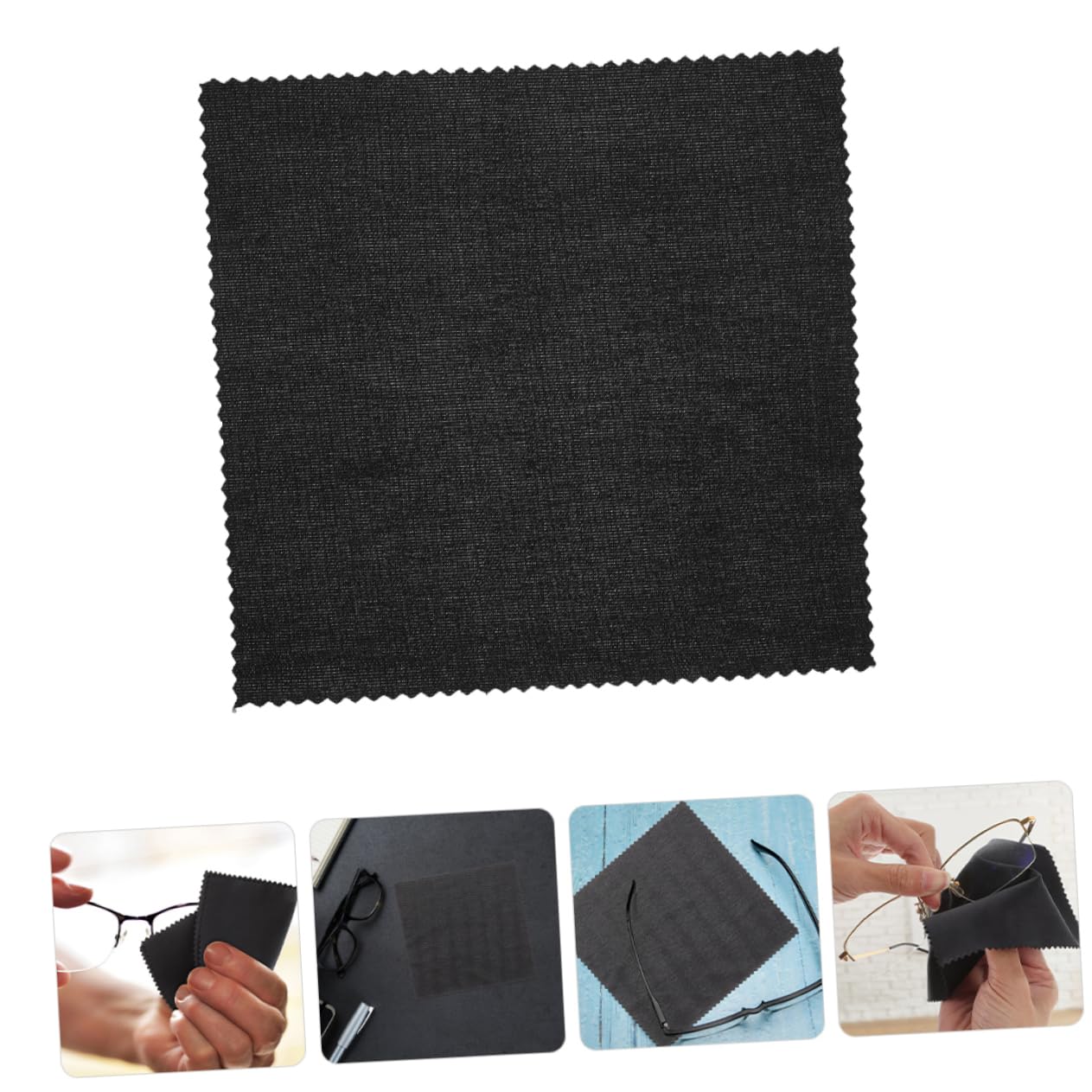 4 Set Salviette Per Occhiali Individualmente Detergente Per Lenti Per Occhiali Schermo Salviette Per Lenti Panno Per La Pulizia in Microfibra Fibra Superfine Black 50 Pezzi*4