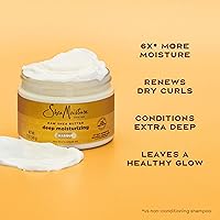 Vista 4 de SheaMoisture Máscara de Hidratación Profunda de Mantequilla de Karité Cruda para Cabello Rizado Mantequilla de Karité Cruda Acondicionador Profundo