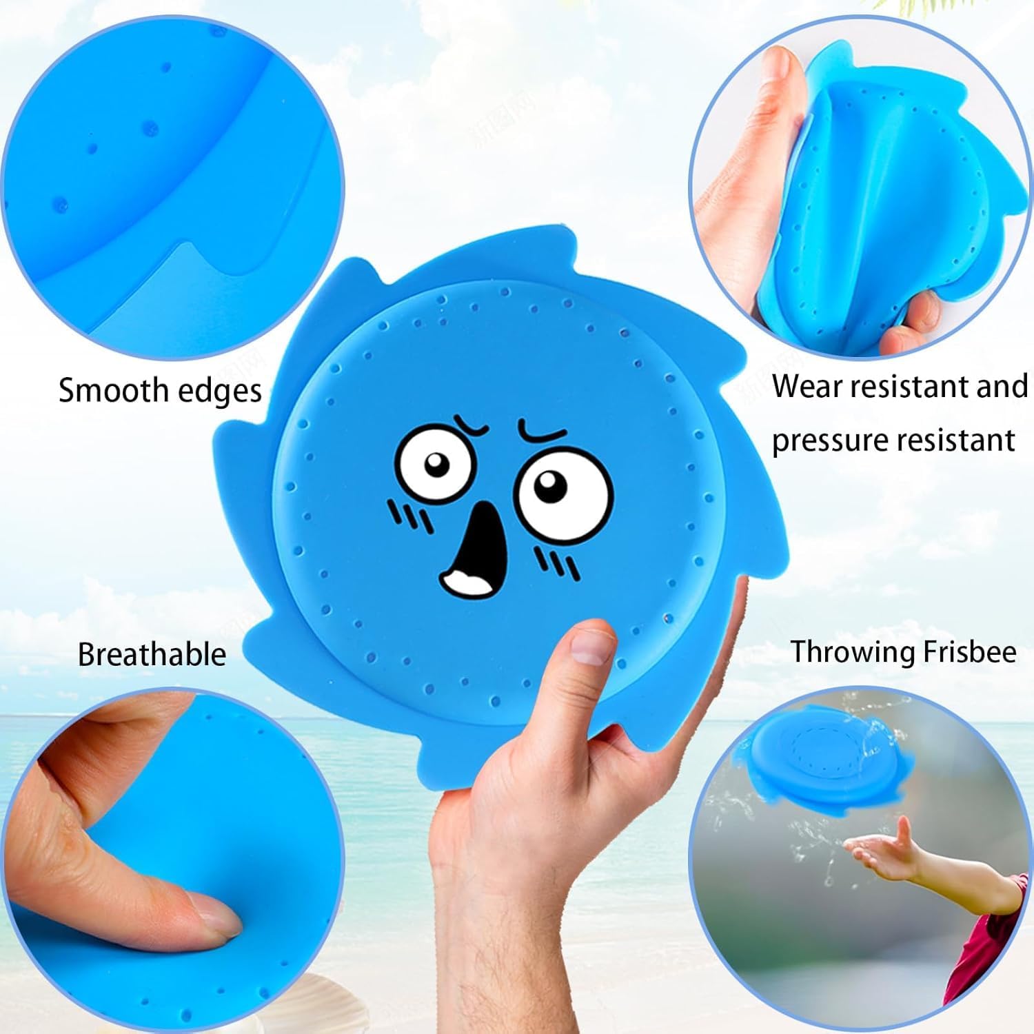 1 Pcs Splash Water Flying Discs in Disc Water Toys with Portable Mesh Bag, Fun Pool, Beach Toys & Games for Kids and Toddler Bright Colors Random 4