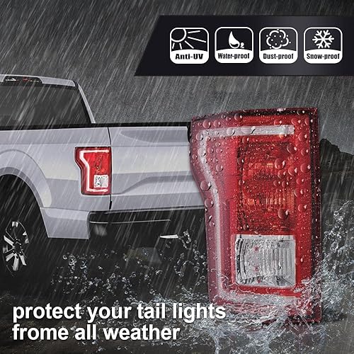 Miniatura 4 de CHEDA Faro trasero con bombilla halógena compatible con Ford F150 SSV 2016-2017Compatible con F150 (submodelo Lariat, XL, XLT) FL3Z13405A-PFM,